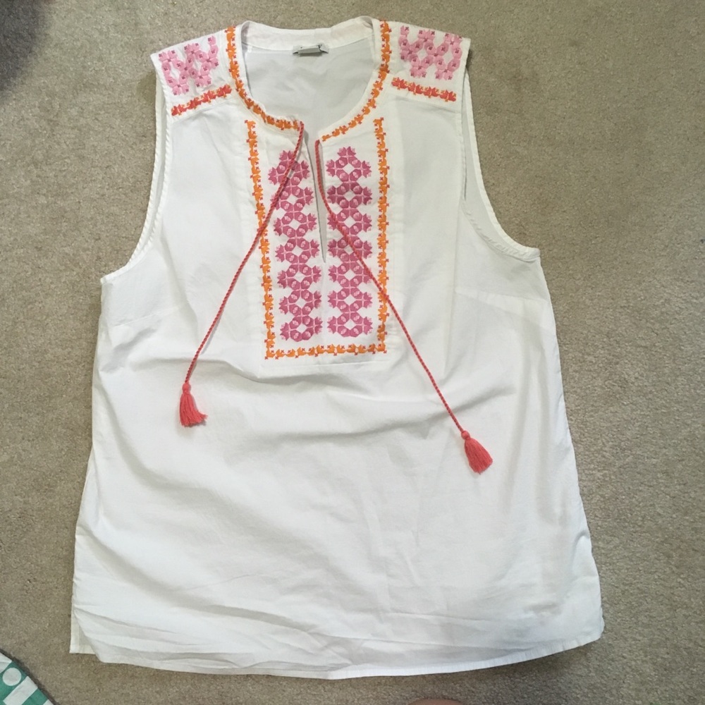 J Crew size 10 embroidered tank